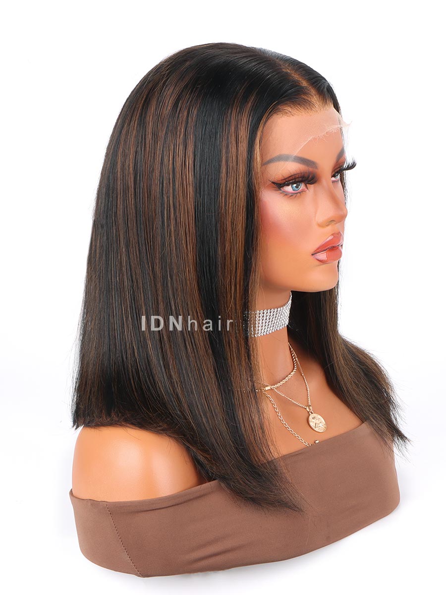 Hurne Highlight Straight Bob Scalp Knots 13x6 Frontal HD Lace Wig