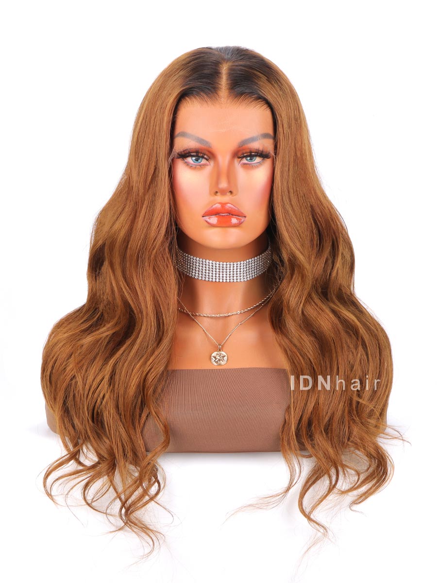 Karen Scottish Ginger Wavy Ultra Invisible Scalp Knots 13X6 Frontal Glueless HD Lace Wig