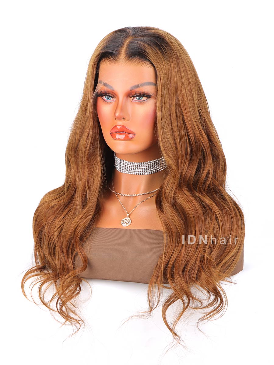 Karen Scottish Ginger Wavy Ultra Invisible Scalp Knots 13X6 Frontal Glueless HD Lace Wig