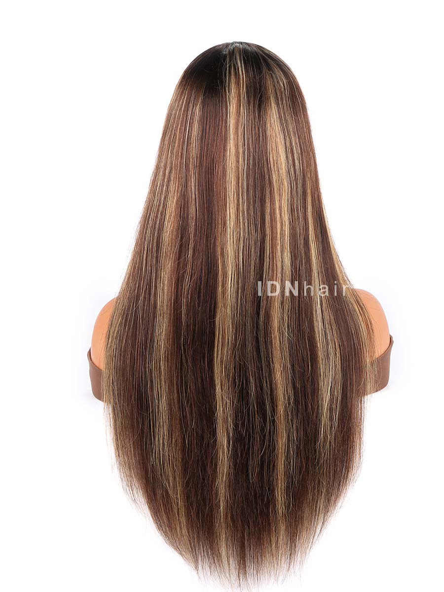 Karlee Glueless Highlight Straight Scalp Knots 13x6 Frontal Melt Skin HD Lace Wig