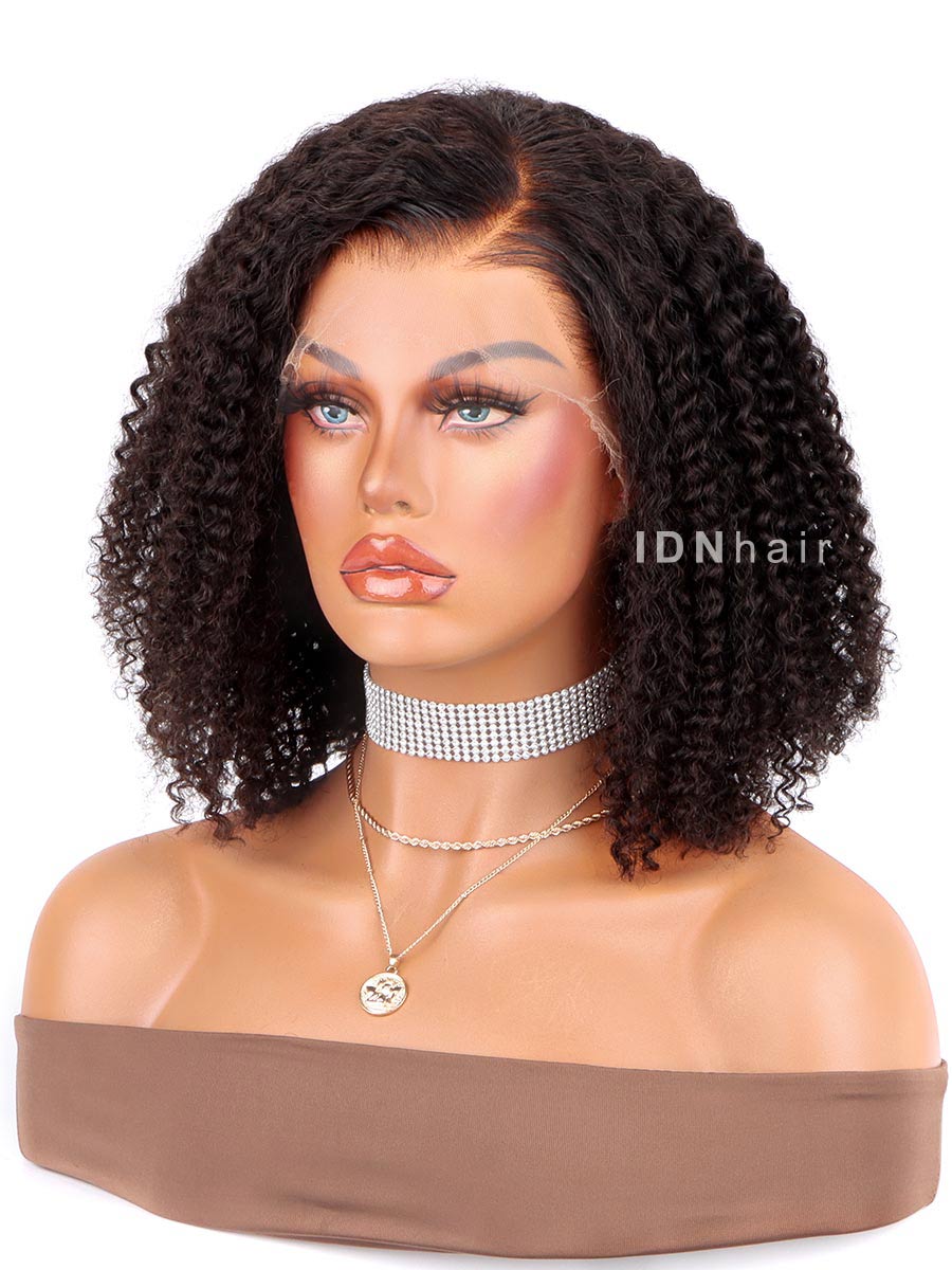 Linnea Curly Bob Wig Human Hair Scalp Knots HD Lace Front