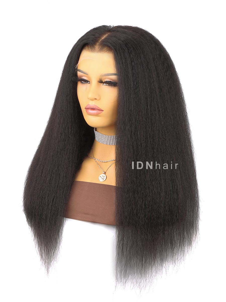Damla 22in-30in Long Human Hair Natural Kinky Straight HD Lace Wig