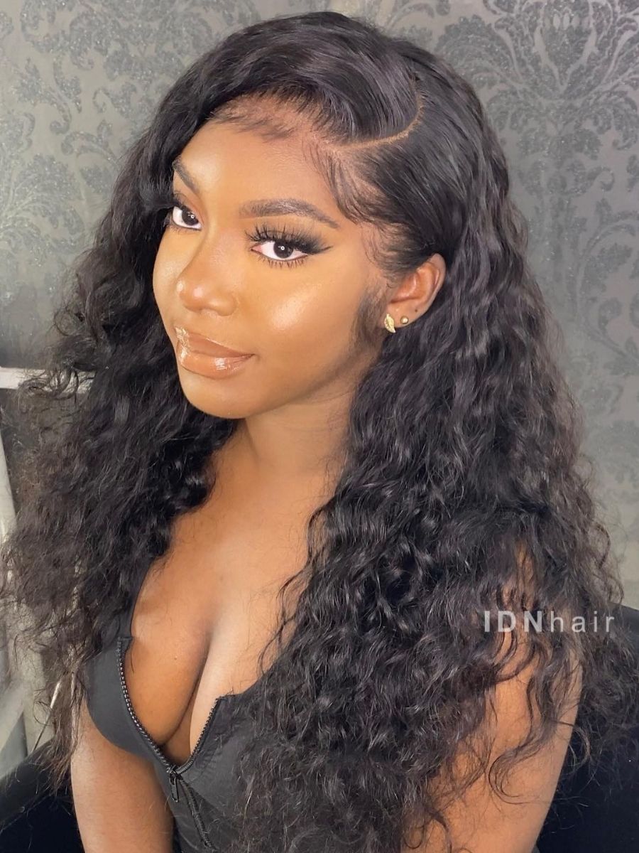 Sale No.45 Glueless Beach Wave Scalp Knots 13X4 Full Frontal Wig HD Lace