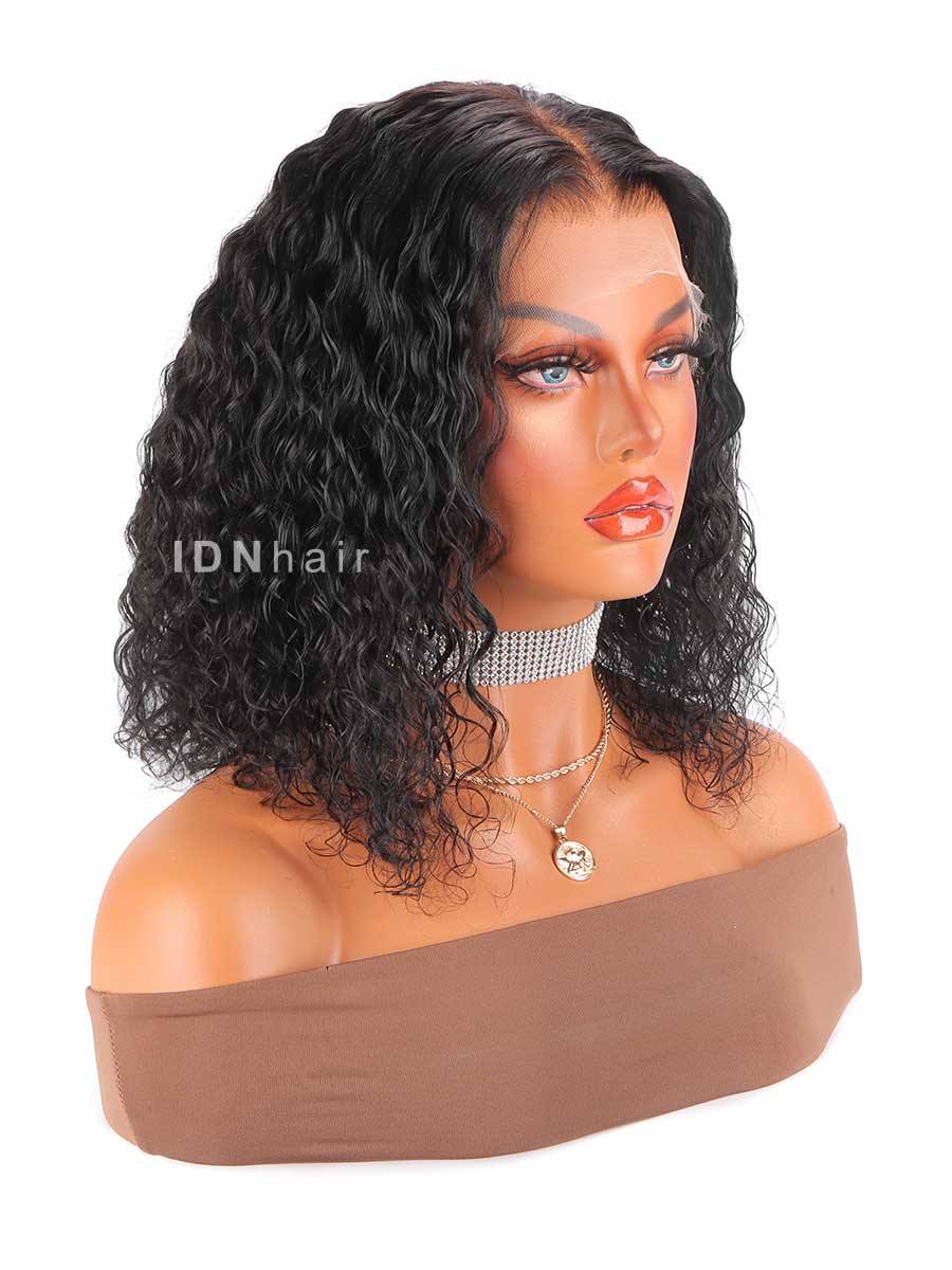 Semi Glueless Natural Wave Frontal Lace Bob Wig Virgin Hair