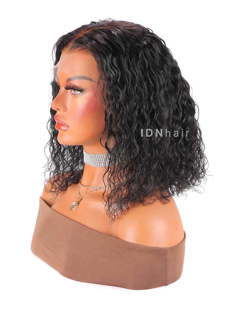 Semi Glueless Natural Wave Frontal Lace Bob Wig Virgin Hair