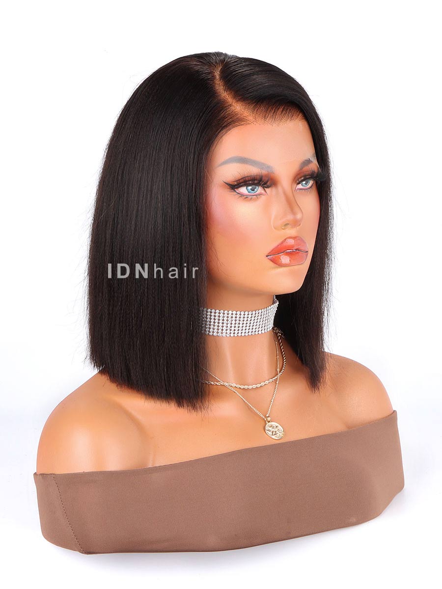 Helble 10in Short Yaki Straight Bob Scalp Knots 13x6 Frontal HD Lace Wig