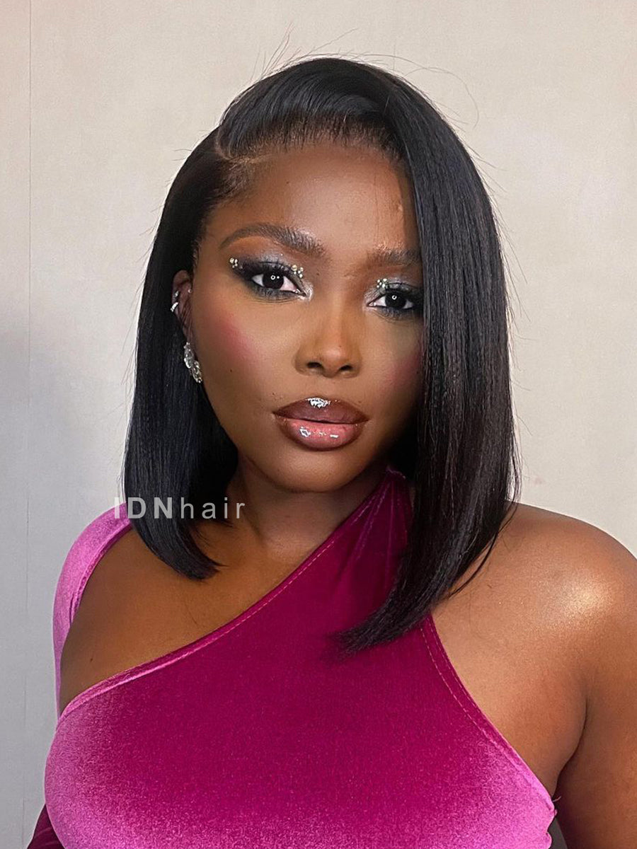Helble 10in Short Yaki Straight Bob Scalp Knots 13x6 Frontal HD Lace Wig