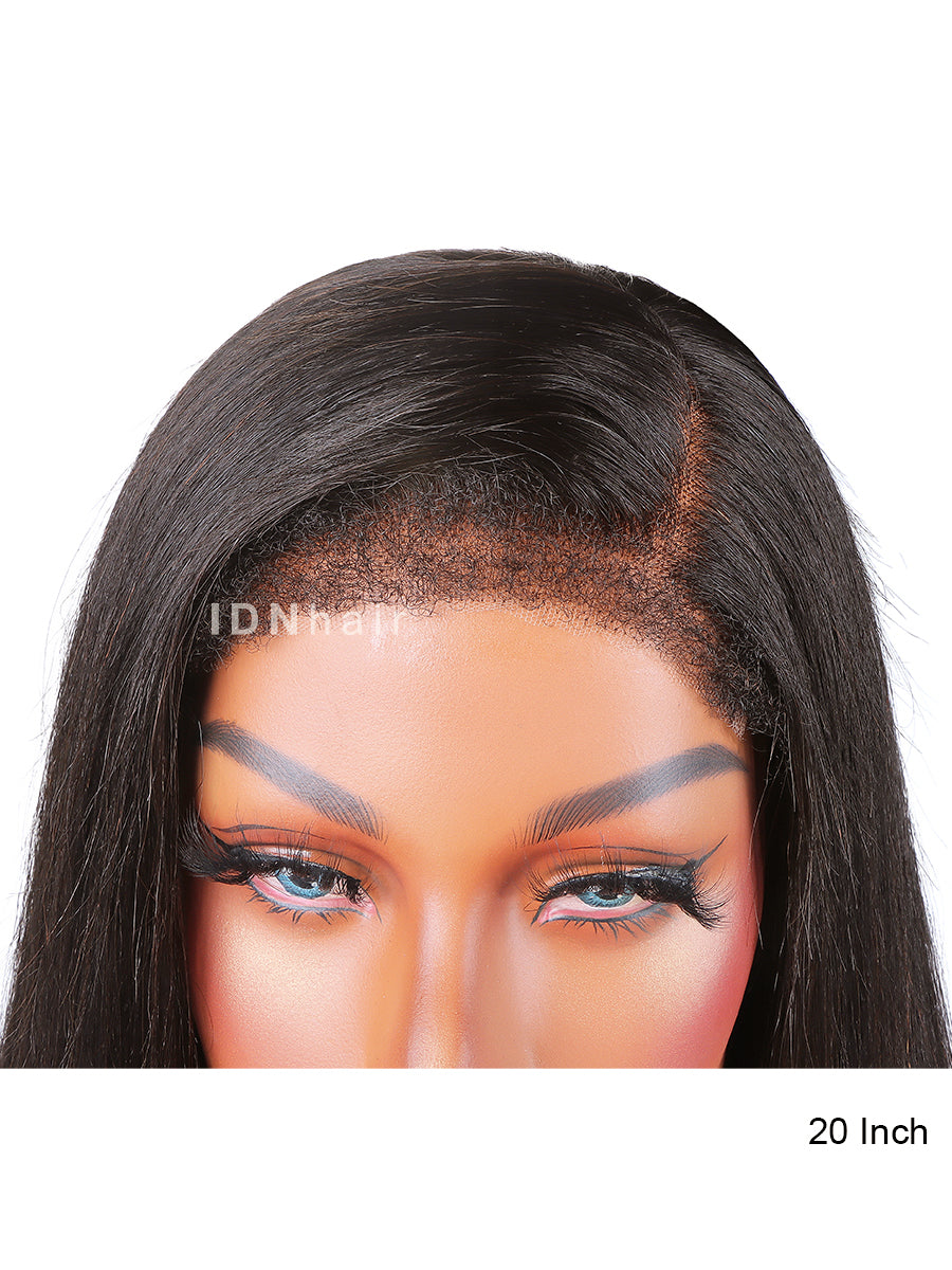 Mya Super Fine Yaki Straight 4C Edges 5x5 Wear & Go Pre Cut Wig 100% Human Hair