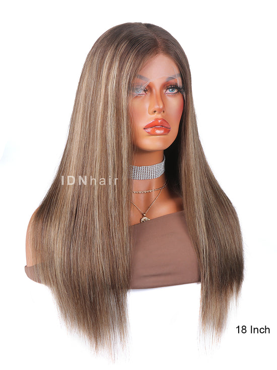 Gardenia Blonde Highlight Straight Lace Front Wig Human Hair