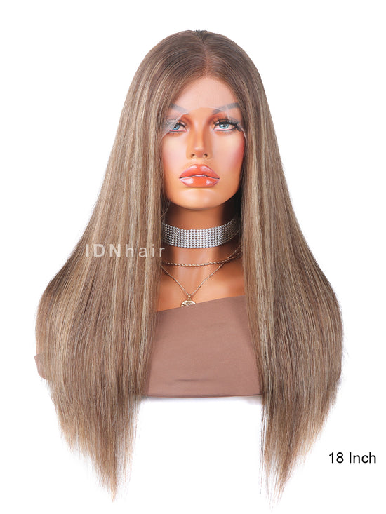 Gardenia Blonde Highlight Straight Lace Front Wig Human Hair