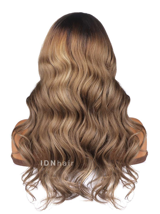 Load image into Gallery viewer, Joyce Wavy Ombre HD Front Lace Wig 100% Human Rich Girl Hair
