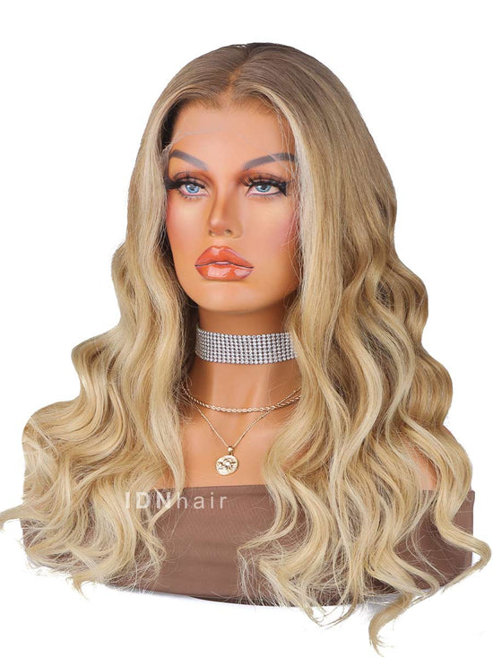 Marigold Ombre Blonde Body Wave HD Front Lace Wig 100% Human Rich Girl Hair