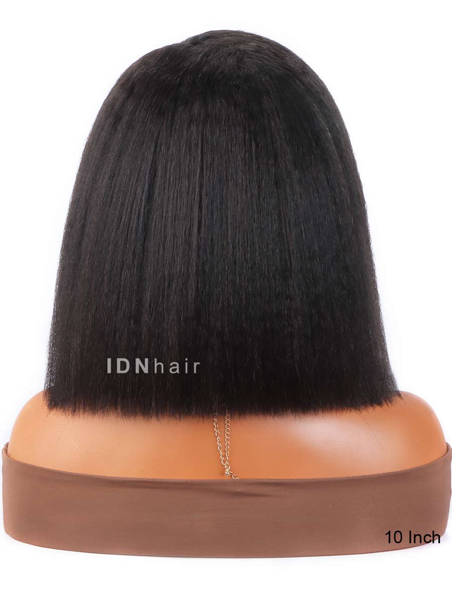 Load image into Gallery viewer, Penny 4C Edges Kinky Straight Bob Scalp Knots HD Lace Front Wig
