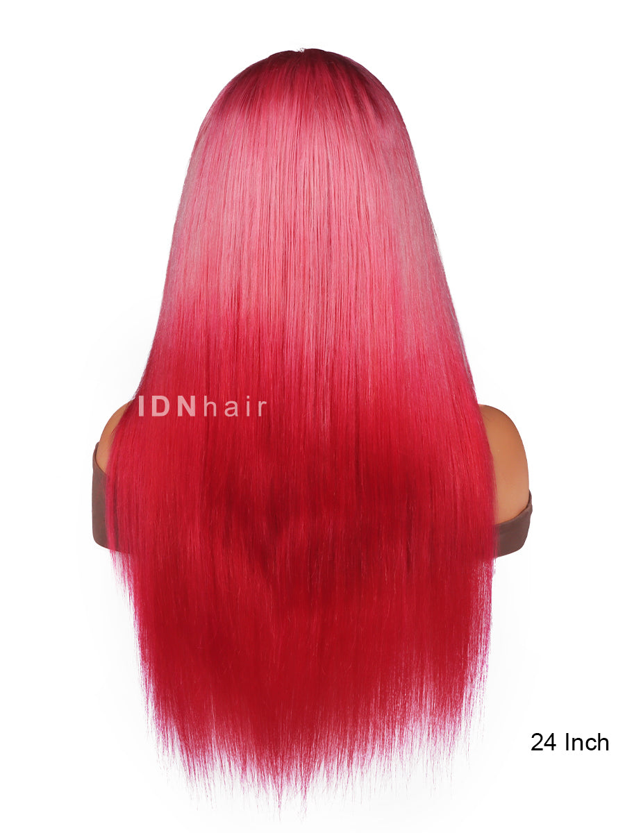 Load image into Gallery viewer, Layla Ombre Pink CardiB Silky Straight 13x4 Front Human Hair Wig

