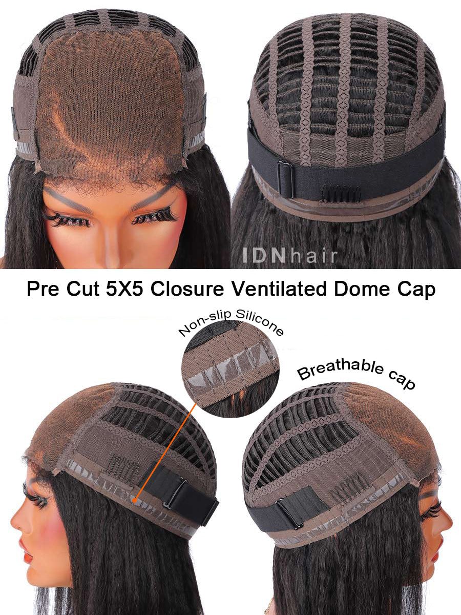 Alma Kinky Curly 4C Hairline Glueless 5x5 Closure Wear & Go Pre Cut Wig
