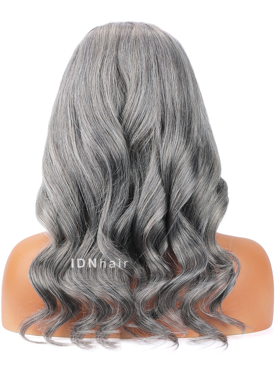 Load image into Gallery viewer, Delta Salt And Pepper Gray Long Hair Beginner Friendly Glueless Lace Wig Human Hair
