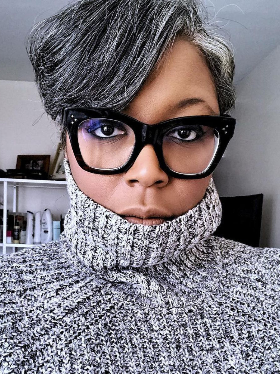 Salt And Pepper Pixie Cut Bob 13X4 Lace Front Wig – IDNhair