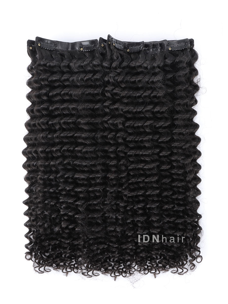 Sale No.11 Deep Curly Seamless Clip in Hair Extension Human Hair
