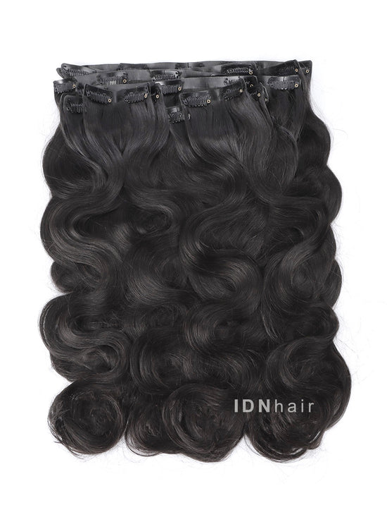 Isabel Body Wave Super Flat Seamless Paper Thin Clip in Hair Extension Human Hair Black Women