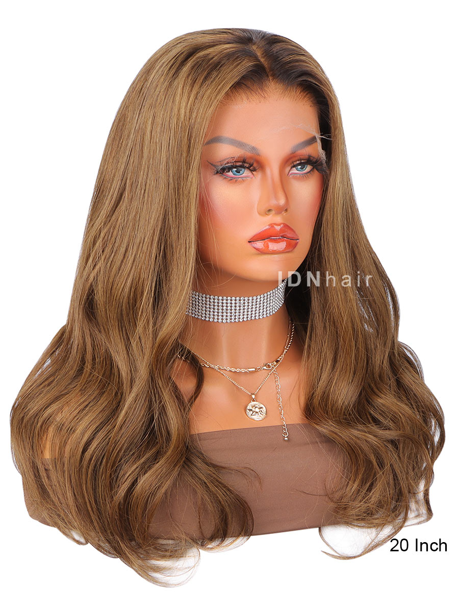 Alyssa Ombre Colorful 13X6 Frontal HD Lace Scalp Knots Blonde Wavy Wig