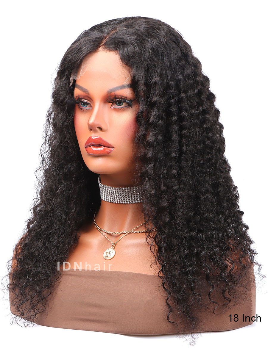 Sale No.61 Deep curly 5x5 Closure HD Lace Human Hair Wig 18 inch