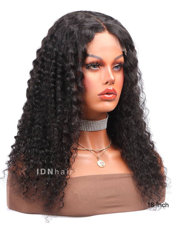 Sale No.61 Deep curly 5x5 Closure HD Lace Human Hair Wig 18 inch