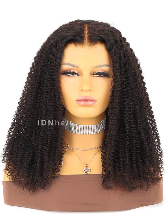 Crystal Kinky Curly 13X4 Frontal Wig Human Hair Smallest Invisible Knots