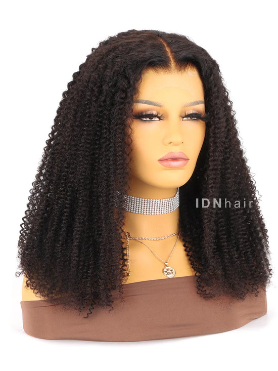 Crystal Kinky Curly 13X4 Frontal Wig Human Hair Smallest Invisible Knots