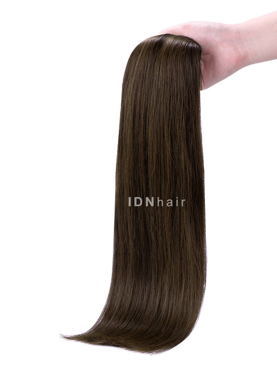 Load image into Gallery viewer, Leanna #2 Dark Brown Seamless Paper Thin Clip ins Human Hair Extensions For Black Women
