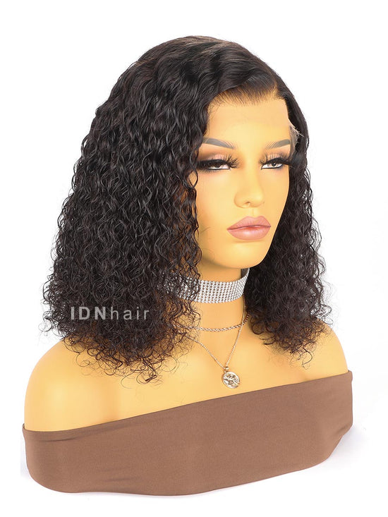 Sale No.54 Celebrity Style Short Bob Curly Glueless HD Lace Wig Virgin Hair
