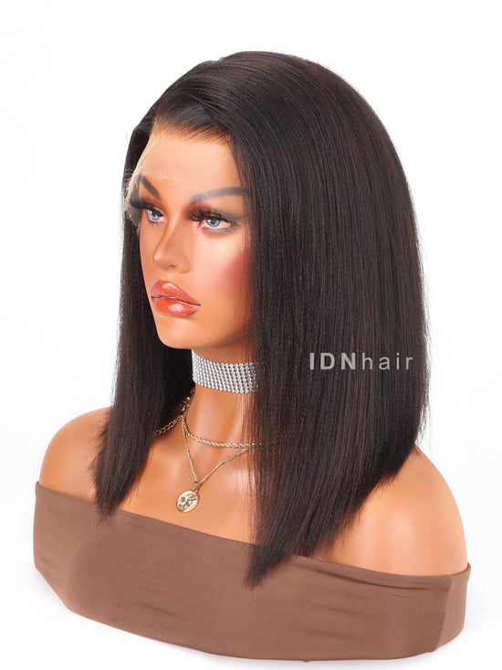Load image into Gallery viewer, Arends Yaki Straight Bob Scalp Knots 13x6 Frontal HD Lace Wig
