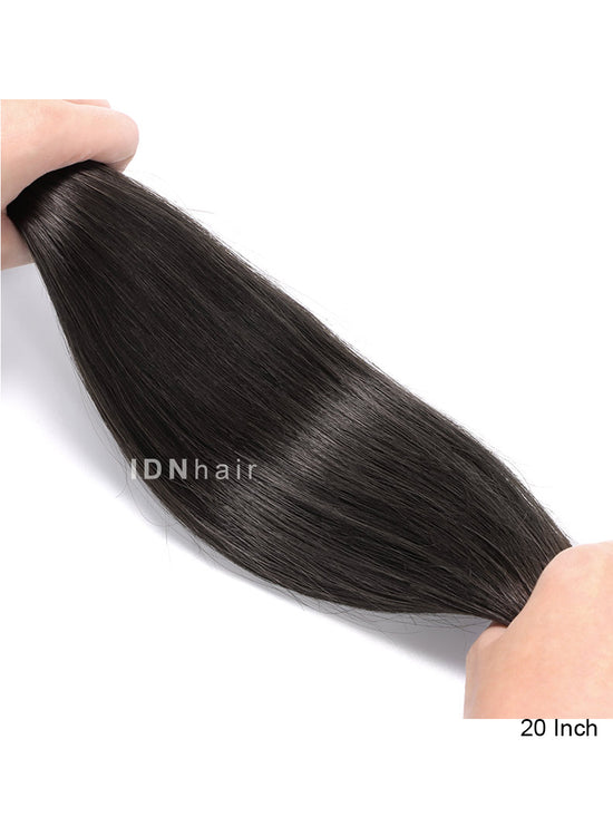 Sale No.12 Kinky Straight PU Clip in Hair Extensions Human Hair for Black Women