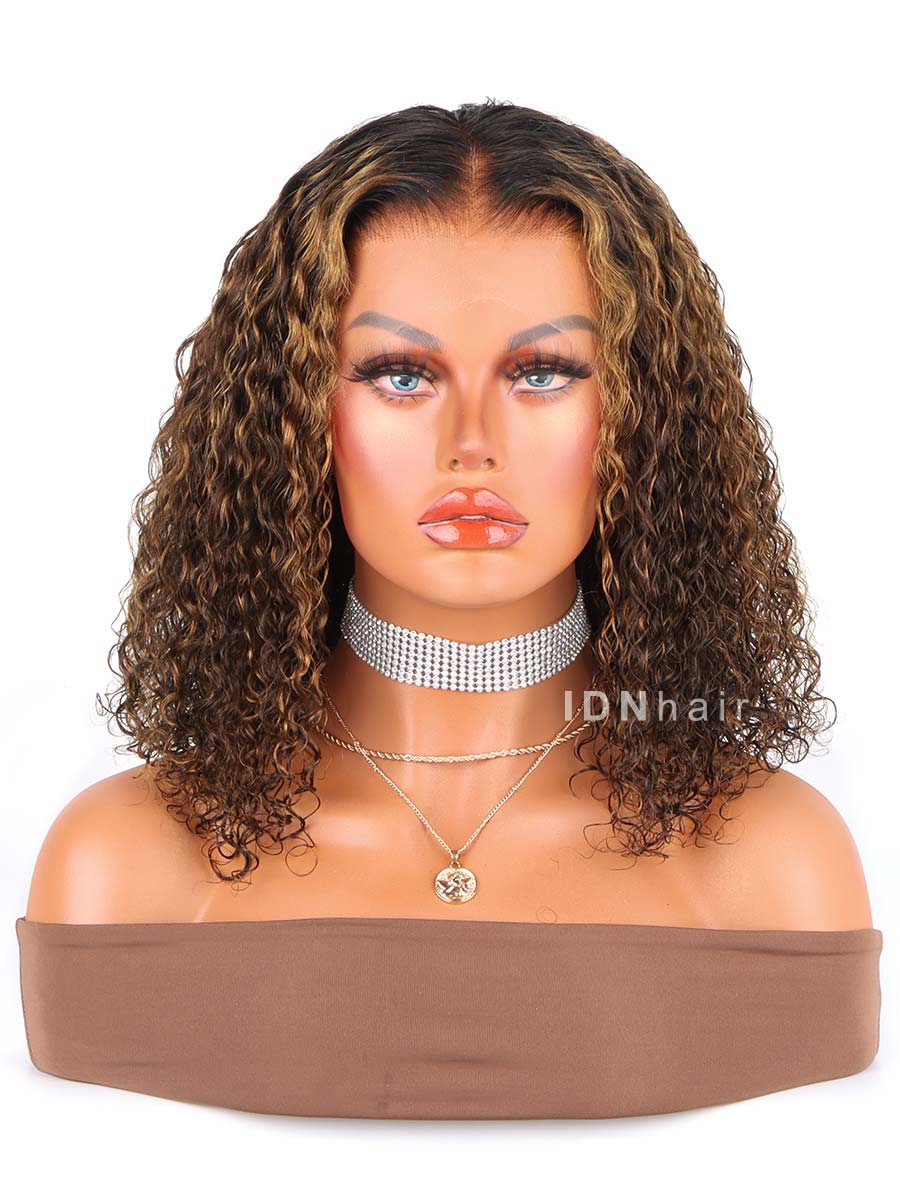 Buhse Highlight Curly Bob Scalp Knots 13x6 Frontal HD Lace Wig