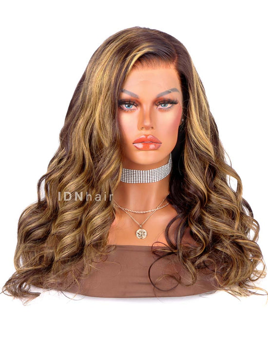 Sale No.46 Highlight Wavy Scalp Knots 13x4 Frontal HD Lace Wig