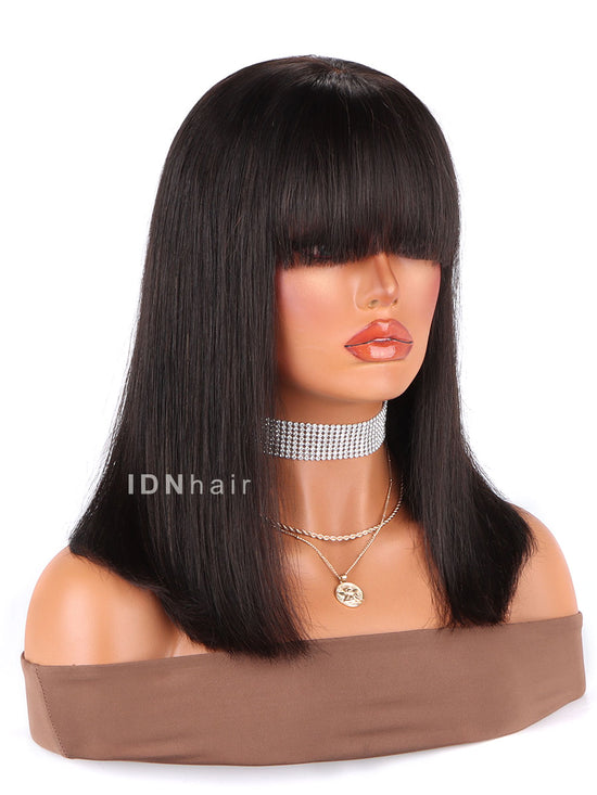 Load image into Gallery viewer, Gracie Glueless  Straight 13X4 Clear Lace Frontal Bob Wig With Bang
