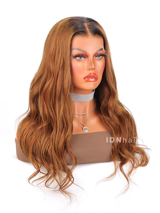 Karen Scottish Ginger Wavy Ultra Invisible Scalp Knots 13X6 Frontal Glueless HD Lace Wig