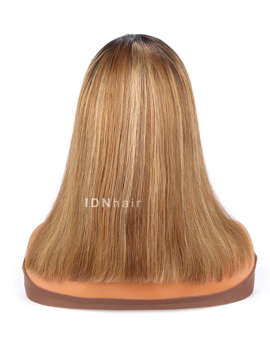 Sale No. 68 Highlight Blonde Glueless 13X6 Short Bob HD Lace Wig 14 inch