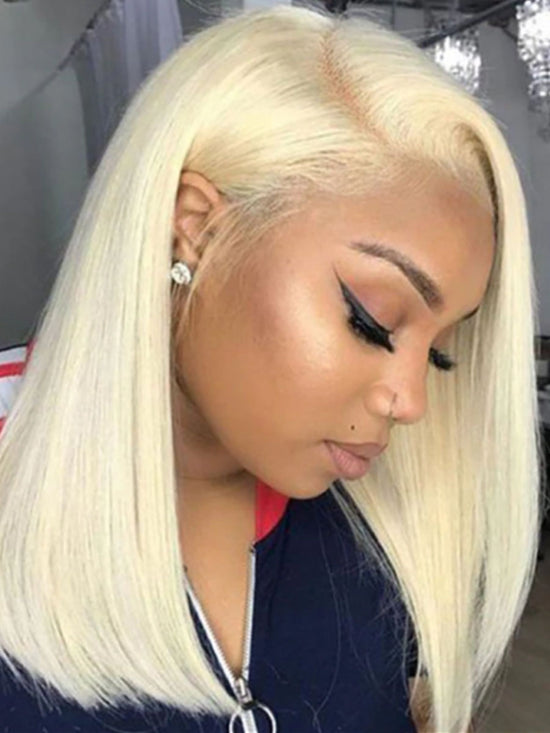 Lue Blonde Straight Bob 13x4 Frontal Transparent Lace Wig