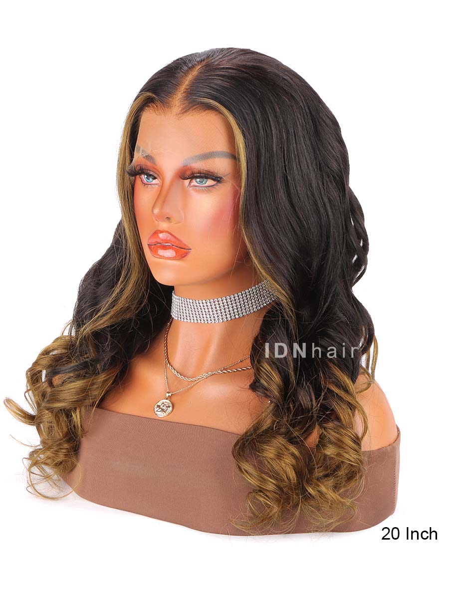 Load image into Gallery viewer, Luna Highlight Wavy Scalp Knots 13x6 Frontal HD Lace Wig
