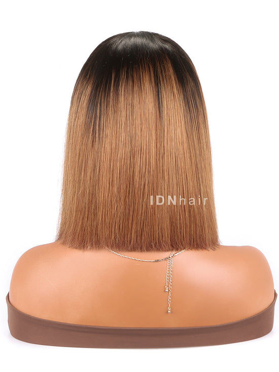 Masie Ombre Brown Silky Straight Bob Scalp Knots 13x6 Frontal HD Lace Wig