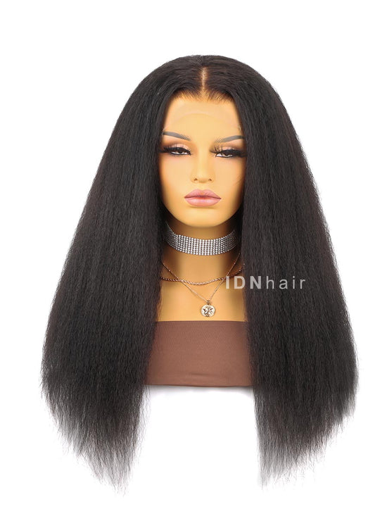 Damla 22in-30in Long Human Hair Natural Kinky Straight HD Lace Wig