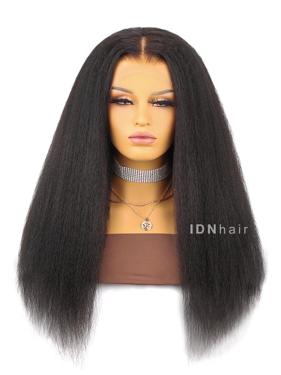 Sale No.58 Kinky Straight Scalp Knots 13X4 Full Frontal HD Lace Wig