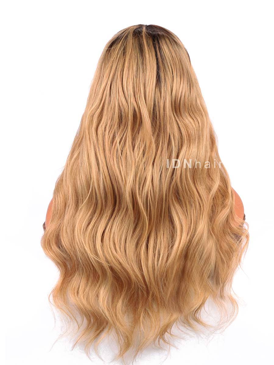 Sale No.44 Super Fashion Ombre Blonde Vietnamese Wavy Human Hair Wig HD Lace Wig