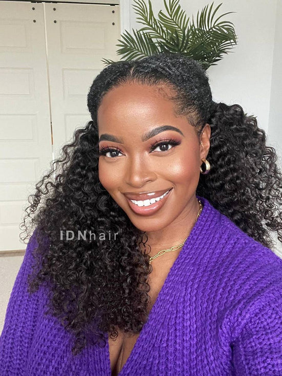Sale No.11 Deep Curly Seamless Clip in Hair Extension Human Hair