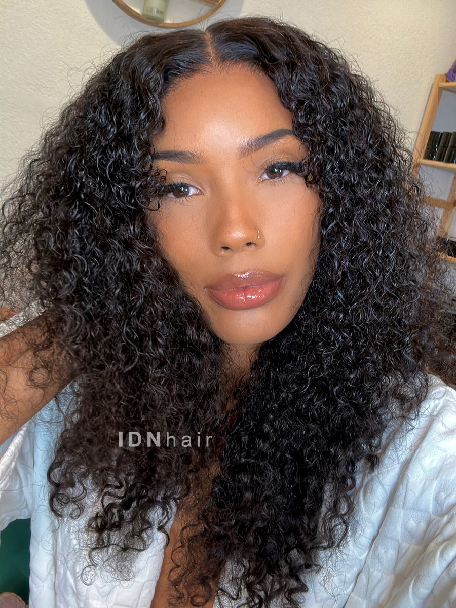 Fashion Long Water Wave Hair Wig For Women Short Curly Lace